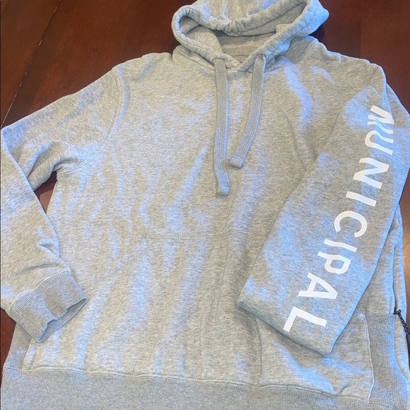 3212301 Gray Hoodie Sweatshirt Municipal thick material SZ S see measurements - Picture 6 of 8